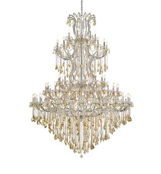 Maria Theresa 84 light Chrome Chandelier Golden Teak (Smoky) Royal Cut Crystal