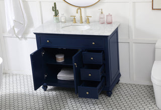 42 inch Single bathroom vanity in blue