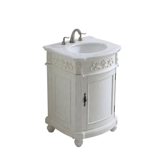 24 In. Single Bathroom Vanity Set In Antique White