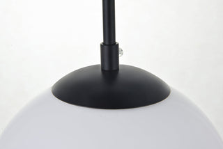 Baxter 3 Lights Black Pendant With Frosted White Glass