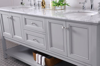 72 in. double sink bathroom vanity set in Grey