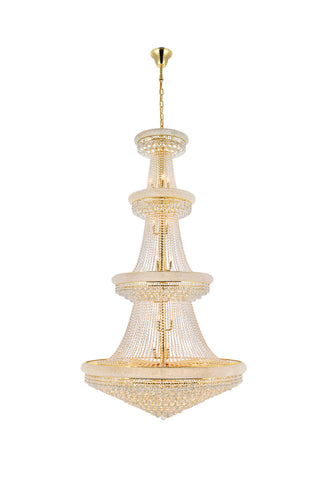 Primo 42 light Gold Chandelier Clear Royal Cut Crystal