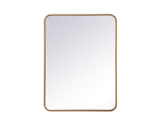 Soft corner metal rectangular mirror 24x32 inch in Brass