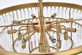 Sydney 32 inch round crystal chandelier in satin gold