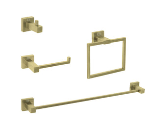 Isla 4-Piece Bathroom Hardware Set in Brushed Gold