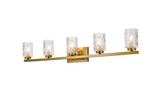 Cassie 5 lights bath sconce in brass with clear shade