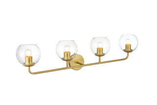 Genesis 4 light Brass and Clear Bath Sconce