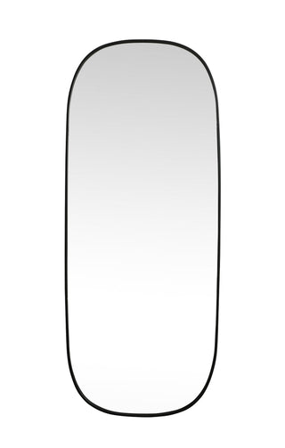 Metal Frame Oval Mirror 30x72 Inch in Black