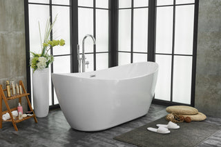 72 inch soaking double slipper bathtub in glossy white