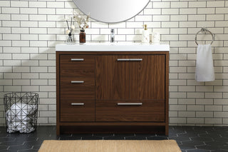 42 inch Single bathroom vanity in Walnut