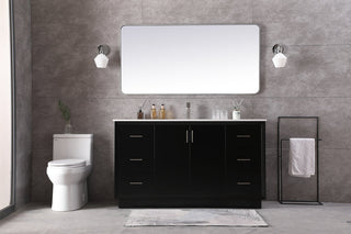 60 Inch SIngle Bathroom Vanity In Black