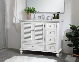 42 inch Single Bathroom Vanity in Antique White