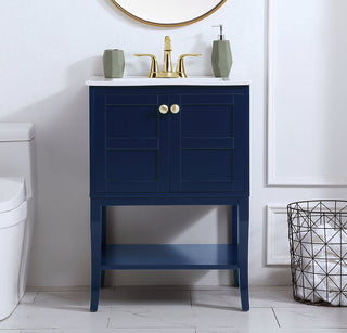 24 inch bathroom vanity in Blue