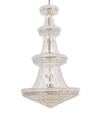 Primo 42 light Chrome Chandelier Clear Royal Cut Crystal