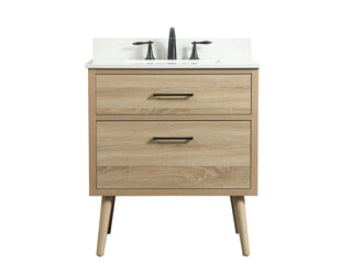 30 inch Single bathroom vanity in mango wood with backsplash