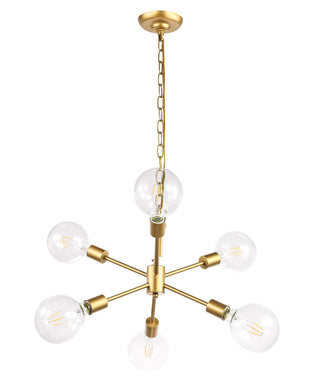 Nolan  6 light Brass pendant