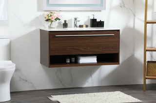 40 inch Single bathroom vanity in walnut