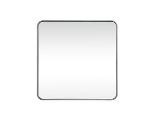 Soft corner metal square mirror 30x30 inch in Silver