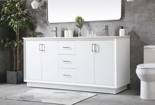 72 Inch Double Bathroom Vanity In White