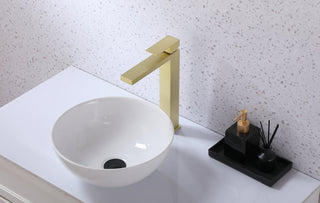 Jakob Single Hole Single Handle Bathroom Faucet in Brushed Gold