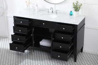 60 inch Single bathroom vanity in black