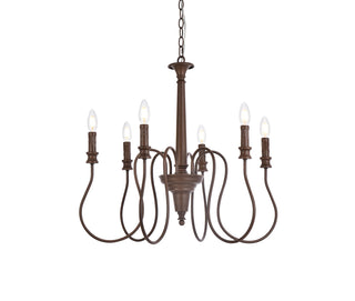 Flynx 6 lights pendant in weathered oak