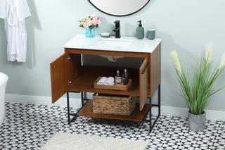 36 inch Single bathroom vanity in teak