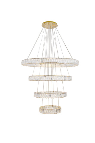 Monroe Integrated LED chip light Gold Chandelier Clear Royal Cut Crystal