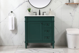 32 inch Single bathroom vanity in green