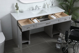 60 Inch ADA Compliant Bathroom Vanity In Grey