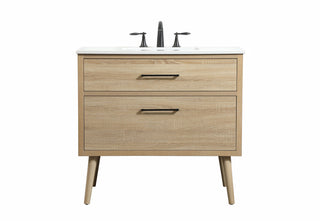 36 inch Single bathroom vanity in mango wood