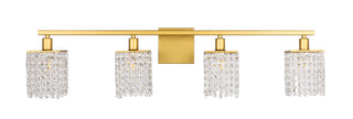 Phineas 4 light Brass and Clear Crystals wall sconce