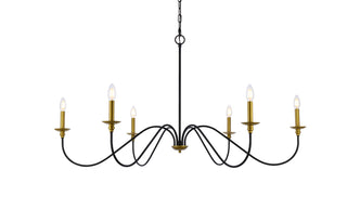 Rohan 48 inch chandelier in matte black and brass