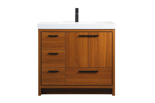 36 inch Single bathroom vanity in Teak