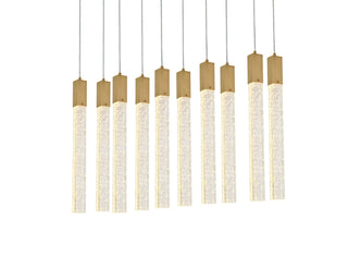 Weston 10 lights pendant in satin gold