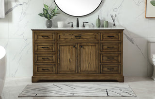 60 inch Single bathroom vanity in driftwood