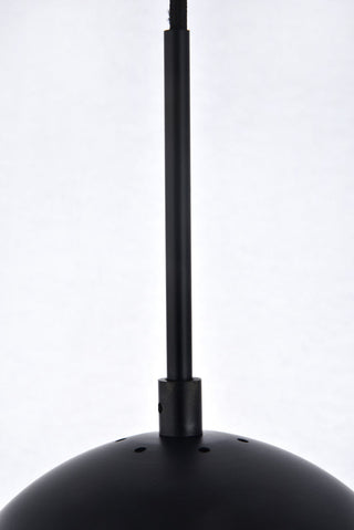 Eclipse 1 Light Black Pendant With Frosted White Glass