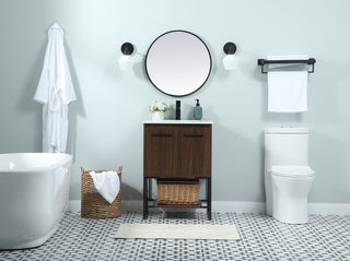 24 inch Single bathroom vanity in walnut