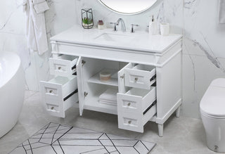 48 inch Single bathroom vanity in white