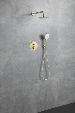 George Complete Shower Faucet System with Rough-in Valve in Brushed Gold