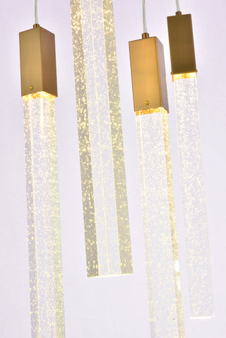 Weston 16 lights pendant in satin gold