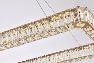 Monroe 50 inch LED Single rectangle pendant in gold