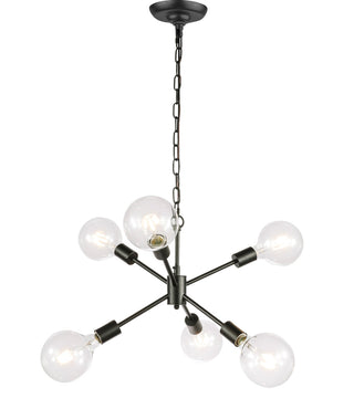 Nolan  6 light Black pendant