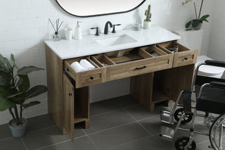 54 Inch ADA Compliant Bathroom Vanity In Natural Oak