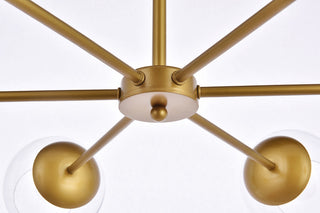 Briggs 30 inch pendant in brass with clear shade