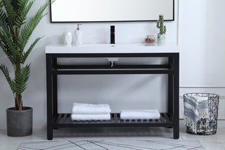 48 inch Single Bathroom Metal Vanity in Black