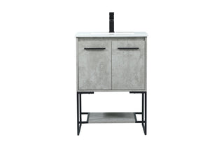 24 inch Single bathroom vanity in concrete grey