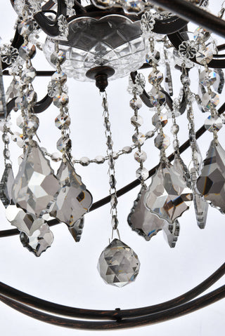 Geneva 6 light Dark Bronze Chandelier Silver Shade (Grey) Royal Cut crystal