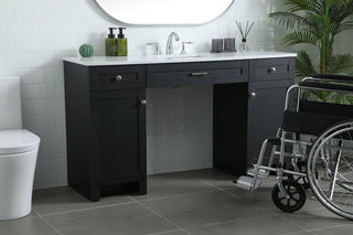 60 Inch ADA Compliant Bathroom Vanity In Black