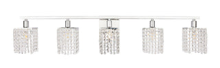 Phineas 5 light Chrome and Clear Crystals wall sconce